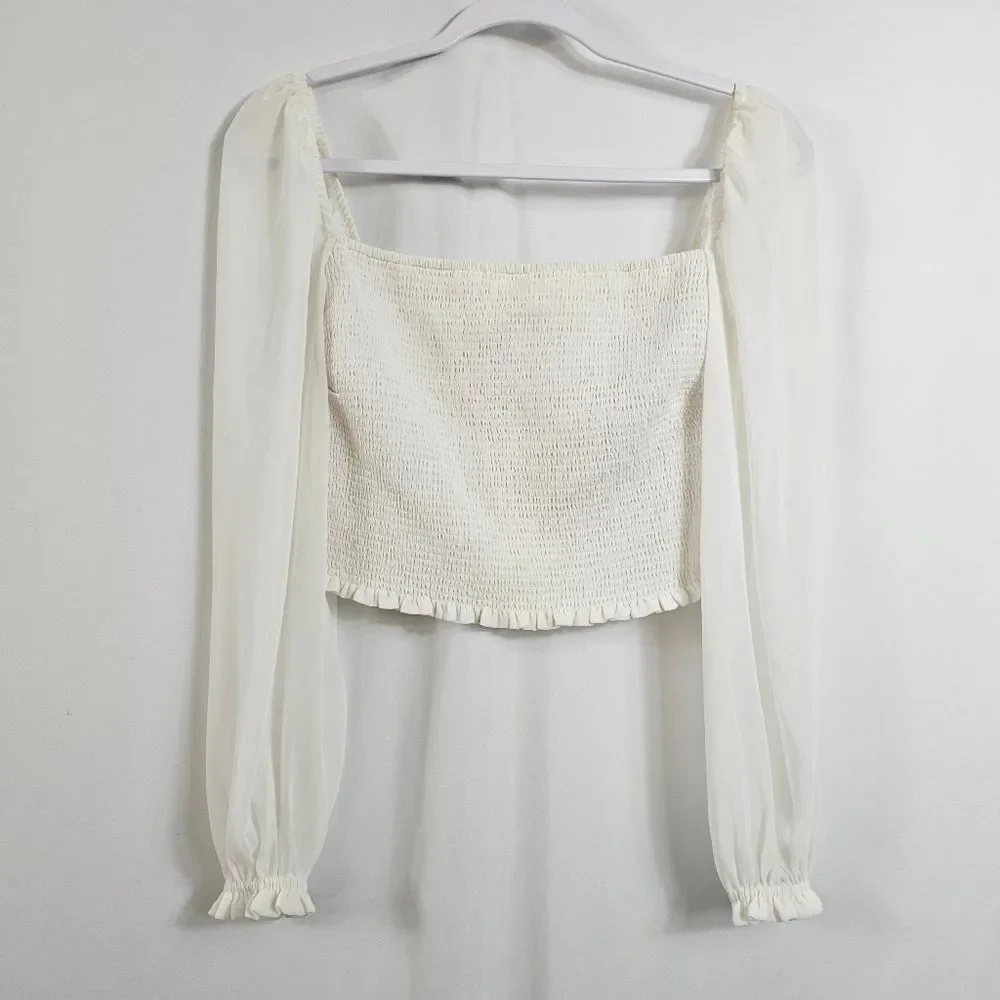 Aritzia Wilfred Tempest Blouse in White - Size M
